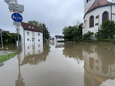 Dieses Jahr wurden Teile Günzburgs schwer vom Hochwasser getroffen, wie diese Aufnahme vom 2. Juni zeigt. Foto: Michael Lindner/ Stadt Günzburg