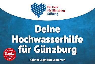Die Stadt Günzburg organisiert zum Guntiafest eine großangelegte Spendenaktion zur Hochwasserhilfe. Grafik: Johanna Hofgärtner/ Stadt Günzburg